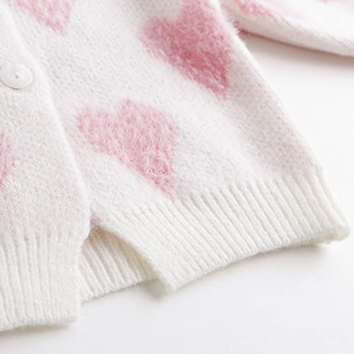 Image of Simplee kids Baby Girl Thin Sweater Solid White Pink Cardigans for Toddler 0-3Years