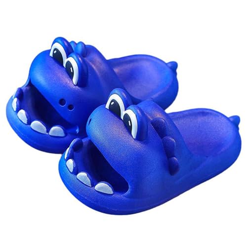 Cloud Slides for Kids Girls Boys Cartoon Dinosaur Summer Beach Non-Slip Slippers Shower Bathroom Shoes Novelty Open Toe Sandals for Little/Big Kids(Little Kid 12.5-13.5(195mm), Blue)