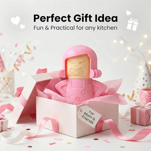 Image of Angry Mama Microwave Oven Steam Cleaner, Angry Mom Microwave Cleaner, Just Add Vinegar and Water, Cut Cleaning Time by Half (Pink)