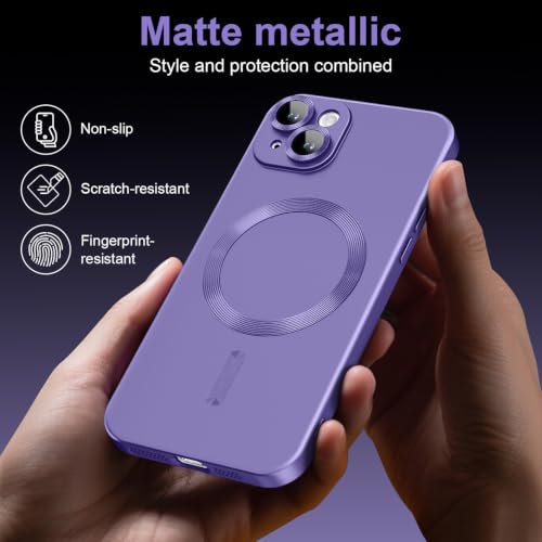 Coque iPhone 15 antichoc avec protection objectif intégrée et aimant MagSafe violet - 7