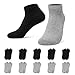 Produktbild YOUCHAN Sneaker Socken Herren Damen 10 Paar Kurze Halbsocken Quarter Baumwolle Unisex(Schwarz-Grau,43-46)