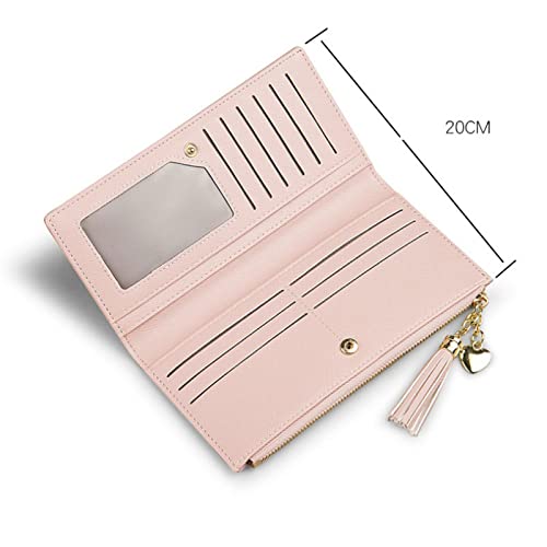 Women Fashion Long Wallet PU Leather Cute Wallet Solid Color Zipper Coin Purse3