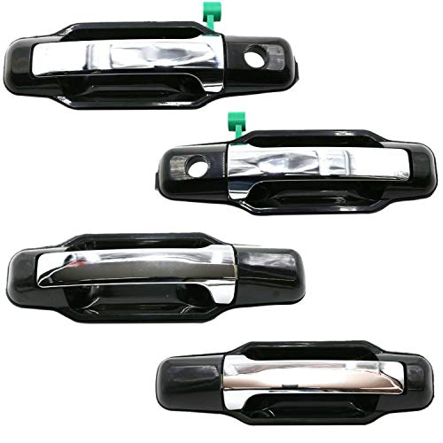 Giuneuow Tirador de Puerta Exterior de 4 Piezas para 2003-2009 826503E021 826603E021 836503E01 Frontal Izquierdo/Derecho Plateado