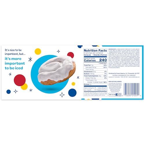 Wonder Iced Honey Buns, Individually Wrapped Iced Pastry Snacks, 12 oz, 6 Count - Thumbnail 6