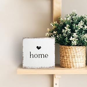 Home Sign, Home Signs for House Decor, Welcome Sign, Rustic Farmhouse Desk Decor Wood Block Box Plaque for Living Room Wall Shelf, Housewarming Gifts Home Sign Home Signs for House Decor Welcome Sign Rustic Farmhouse Desk Decor Wood Block Box Plaque for Living Room Wall Shelf Housewarming Gifts