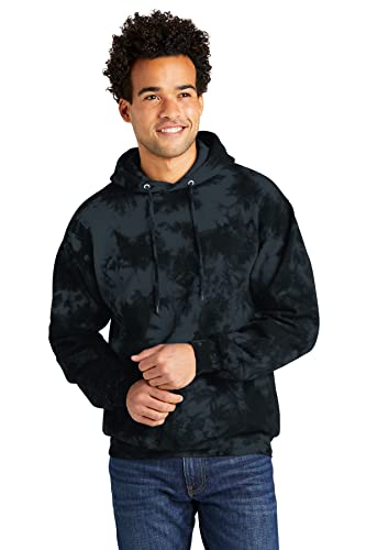 Port & Company ® Crystal Tie-Dye Pullover Hoodie PC144 L Black, Black, L, Black, Large