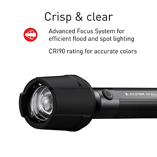 Ledlenser, P6R Work Rechargeable Flashlight, Led Light For Professional Use, Black #TOP6