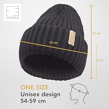 TUOHIMÄKI Merino Strickmütze Grau Unisex | B0DJC6HS9D - Filz und Wolle