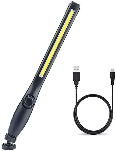 Linterna de Trabajo COB LED Recargable Iman Profesional, Linterna Trabajo LED Recargable USB, Luz de Trabajo Portatil, con Gancho, Base Imán, Cable USB para Casa Auto Camping Emergencia Reparacion Cover