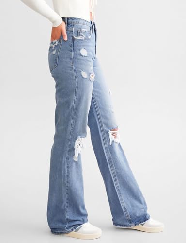 Loose Jeans for Women High Waist Wide Leg Ripped Destructed Jeans Boyfriend Baggy Bootcut Denim Pants Y2k3