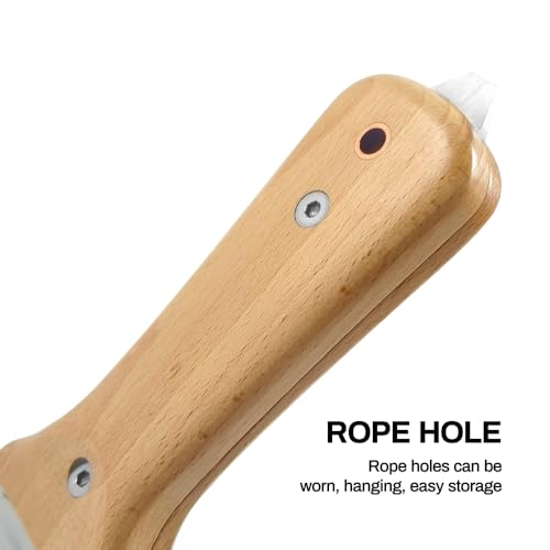 Minamino 12,7 cm Feste Klinge Mehrzweck-Hori Hori Gartenmesser mit Lederscheide und Schleifstein, bequemere Holzhand