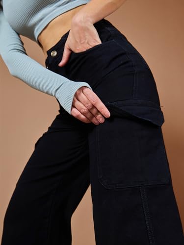 Image of Dolce Crudo Women's Wide Leg High-Rise Clean-Look Jean's
