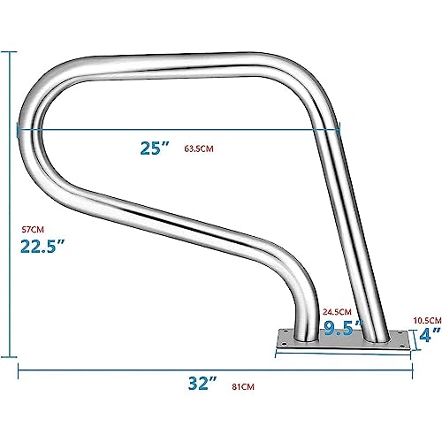 Baranda para piscina con base y acero inoxidable 304 miniatura 7