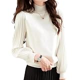 [マリアマーファ] パフスリーブ 切り替え ニット レディース トップス セーター きれいめ 秋 冬 おおきいサイズ 大きい サイズ 長袖 レディ ゆったり 韓国 おしゃれ 白 レディースニット バルーン袖 韓国風 カブル カブリ 大きいサイズ セレブ かわいい オフィス 柔らかい 無地 防寒 厚手 きれい しろ せーたー 秋冬 ゆる ゆるふわ 大きめ 姫袖ニット ホワイト 3A-M06-WHL