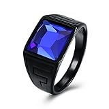 DIMENSIÓN:Anillo de Hombre, Anillo de acero inoxidable Anillos de compromiso Joyas chapadas en pistola negra 18
