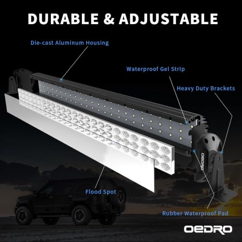 Image of OEDRO 52 Inch LED Light Bar Triple Row 758W Work Light Spot Flood Combo | Off Road Light LED Driving Fog Lights Boat Lighting Fit for UTV ATV Truck SUV w /Wiring Harness