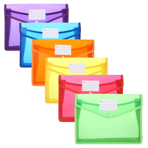 Pochettes plastique PP transparentes A4 classeur bureau étiquette blanche KICHOUSE