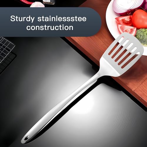 IMEEA Slotted Turner Stainless Steel Slotted Spatula for Cooking Metal Turner Spatula for Kitchen Use, 13.5-Inch