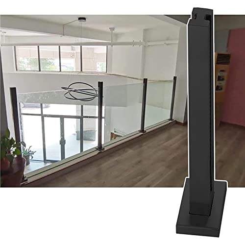 Support de panneau de verre sécurisé noir pour connecteur de poteau carré extérieur