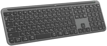 ロジクール SIGNATURE SLIM ワイヤレス キーボード K950GR 薄型 静かなタイピング Bluetooth Logi Bolt ワイヤレスキーボード テンキー 無線 Easy-Switch 日本語配列 電池寿命36ケ月 Windows Mac Chrome Android K950 グラファイト 国内正規品