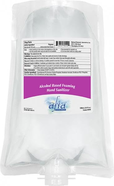 AFIA National Chemical Laboratories Alcohol Based Foaming Hand Sanitizer, 1000ml, Pack of 6