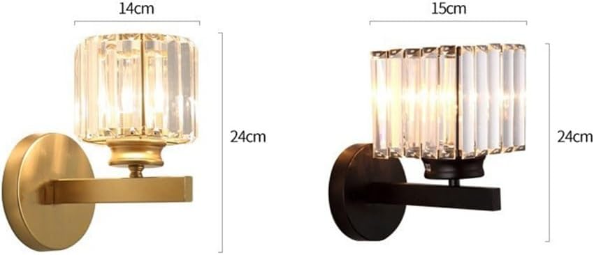 Crystal Wall Lamp Living Room Bedroom board Aisle TV Background Wall Creative Lighting(Color:Black)