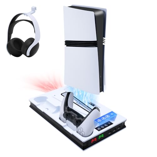 Support de refroidissement PS5 avec chargeur magnétique de manette double