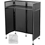 Happybuy 20x40x45 Inches DJ Facade Table Station, DJ Booth Flat Table Top 20x40 Inch, Adjustable DJ...