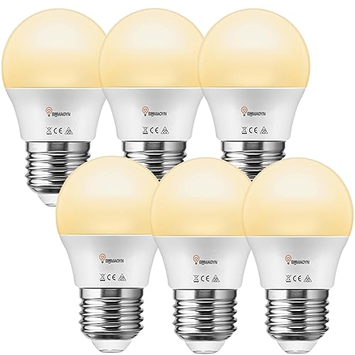 BHMAOYN 12V 24V LED Bombilla E27 5W, Para Autocaravana/Jardín, Blanco Cálido 3000K 450LM, Lámpara de Garaje AC/DC 24V, Sistema Solar, Garaje Cabina, Set de 6