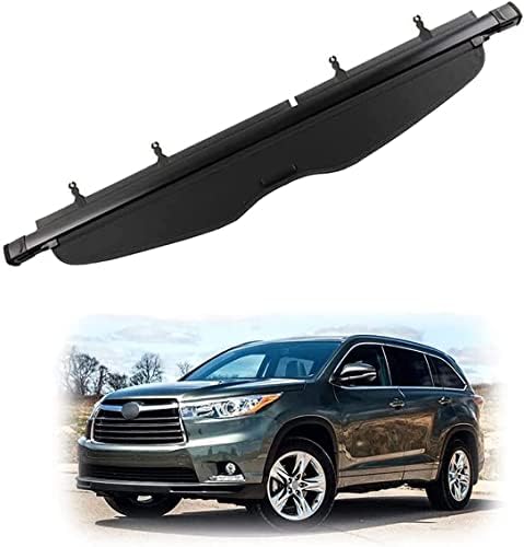 Cache-bagages rétractable pour Toyota Highlander 2010-2014 bâche coffre noir
