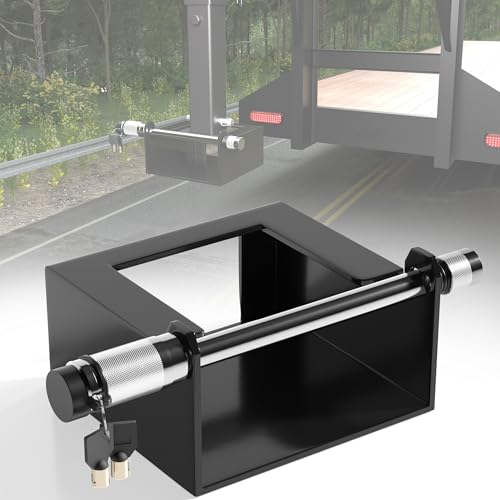 KJE Gooseneck Trailer Coupler Lock Heavy Duty Anti-Theft Hitch Security for Most 7-Inch Bottom Plate Fits Round & Square Trailer Tubes