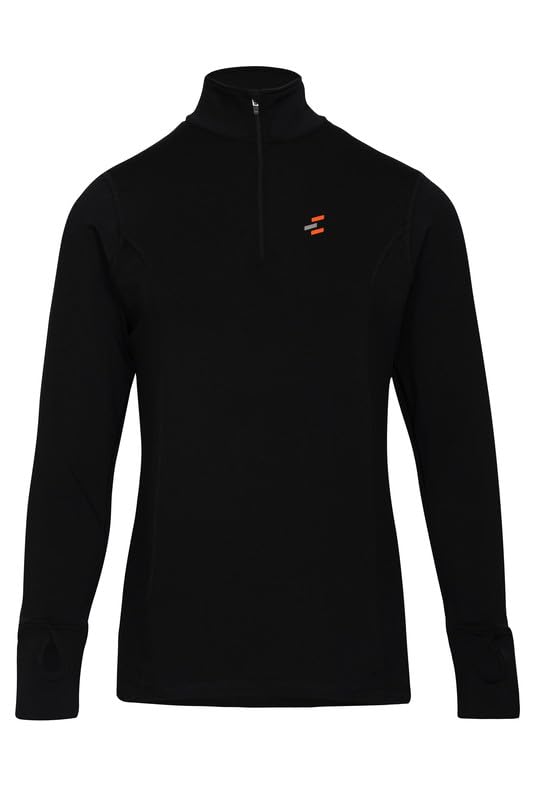 Preto Ladies Horse Rider Baselayer Base Layer 1/4 Zip Long Sleeve Athletic Thermal Tshirts Women's Ladies Top Girls - Equestrian Apparel & Gear for Horseback Riding(Black) - Image 4