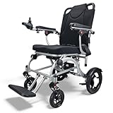 Featherlight 16kg Lightweight Electric Wheelchair Folding with Brushless Motors Compact Aluminium Powerchair Travel by Free To Be Mobility Equipment (Silver)