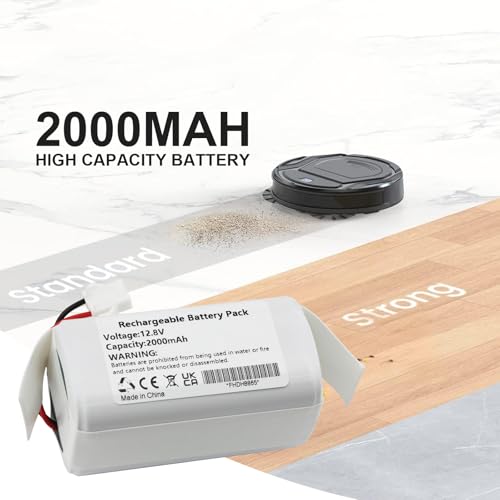 Image of 12.8V 2000mAh Battery Replacement for OKP Life K2 K3 K4 K5 K7 K8 Robot Vacuum, Lefant M201 Pro M210B M210P M213 M320 Robot Vacuum Cleaner IFR-1 18650 4S1P, IFR18650-4S-1P-A2 C465-J5-4S1P Battery Pack