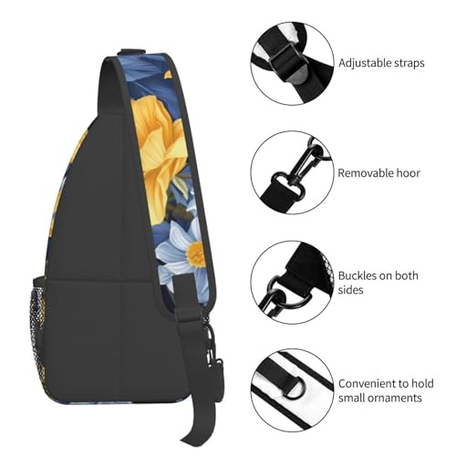 Bolso Cruzado Floral Negro para Hombre y Mujer miniatura 5