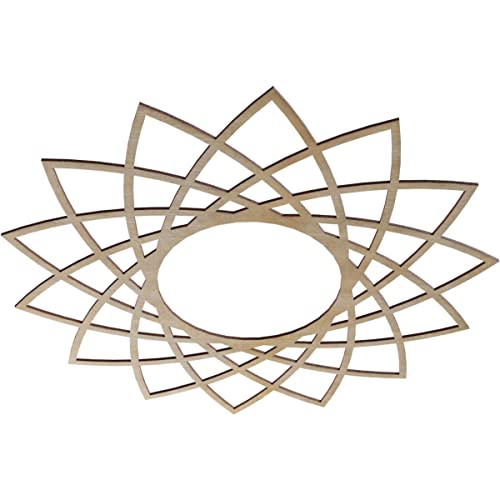 Image of Ekena Millwork 34 inchOD x 13 1 /8 inchID x 1 /4 inchT Eleanor Wood Fretwork Pierced Ceiling Medallion, Hickory
