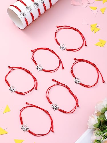 Image of Inbagi 48 Pcs Cheer Team Gifts Bulk Cheerleader Bracelet Party Favors | Adjustable, Jewelry Accessories, Squad Gifts for Team Members, End of Season Appreciation, Braided Cord with Heart Charm