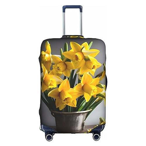 Bouquet Of Daffodils Print Luggage Cover Washable Suitcase Anti-Scratch Suitcase Cover Protective Cover Fits 18-32 Inch
