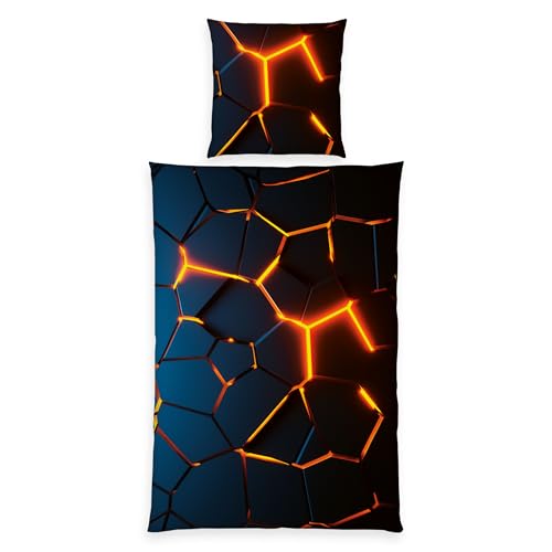 Herding Bettwäsche 3D Effekt Lava, Young Collection, Kopfkissenbezug ca....