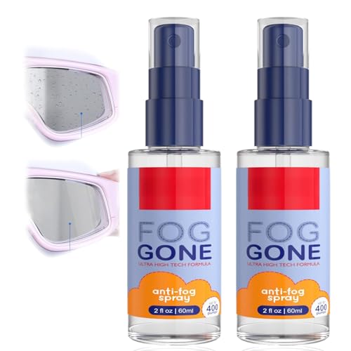 OunTechGlory 2 pulverizadores antivaho para gafas, gafas de natación, visera de casco y parabrisas de coche, limpiador de lentes para una visión sin niebla, kit de limpiador de gafas