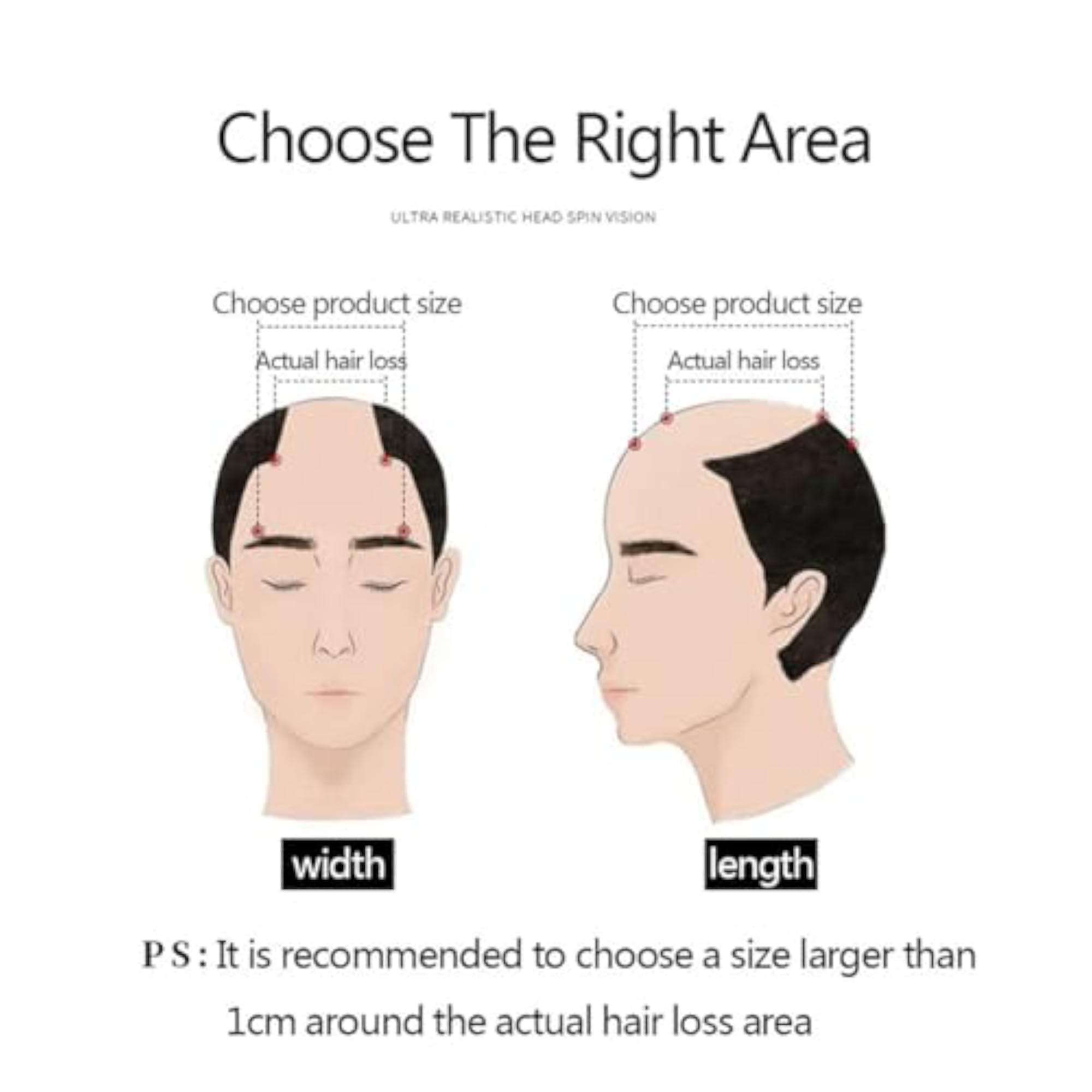 Men's Human Hair Toupee with PU Around