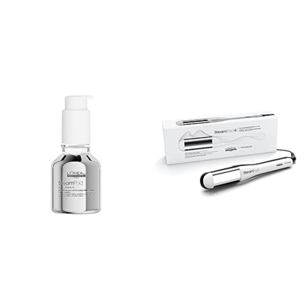 L'Oréal Professionnel Pflegeset mit SteamPod 4, All-in-One-Dampfstyler und SteamPod Glättungskonzentrat (50 ml) für Schutz vor Hitze bis 230°C und hoher Luftfeuchtigkeit, Set für alle Haartypen