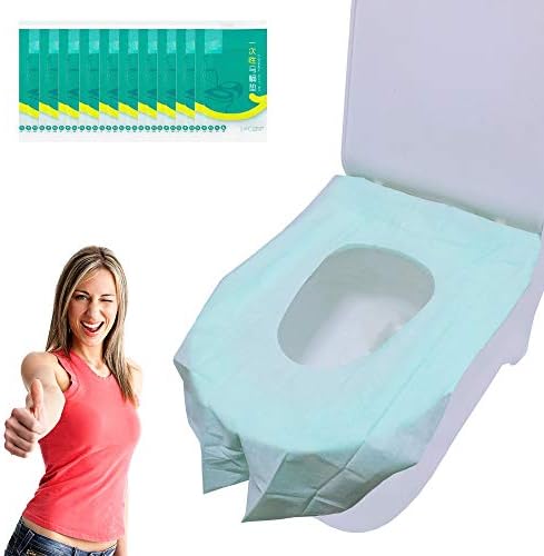 Ditind Toilet Seat Covers Disposable, 40 Pcs Toilet Seat Covers for Travel Accessories (15.8×23.6 inch), Extra Large PE Waterproof Film Travel Toilet Mats Covers for Kids and Adults Potty Training