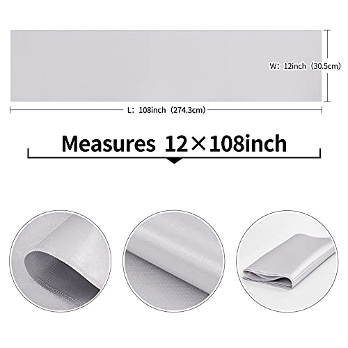 10-Pack Silver Satin Table Runner 12 X 108 Inch Long Bright And Smooth Silk Fabric Table Runner For Wedding Banquet Birthday Party Decoration #TOP3