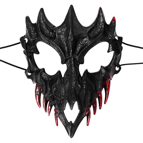 OIDEA Halloween Dragon Masquerade Skull Mask: Gothic Half Face Horror Cosplay Party Prom Ball Mask for Men Women