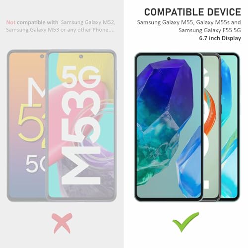 Image of SupCares Tempered Glass for Samsung Galaxy M55, Galaxy M55s and Galaxy F55 (6.7 Inch) With Installation Kit | Military-Grade Gorilla Screen Protector | Edge to Edge Coverage | Black