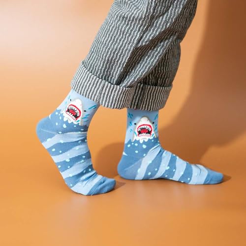 BISOUSOX Dress Socks for Men 9-12 Mens Funny Fun Colorful Crazy Funky Crew Socks Novelty Happy Cotton4