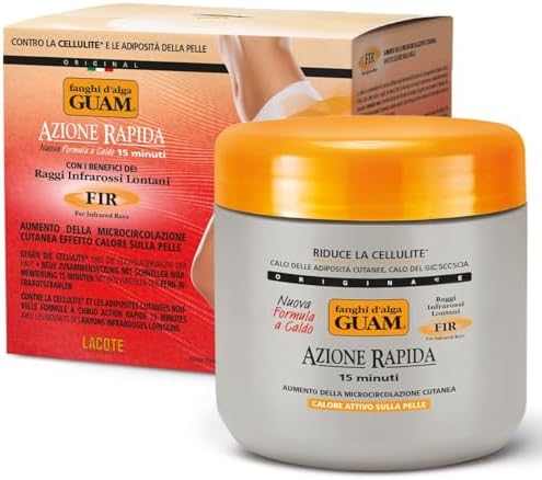 GUAM FIR Anti Cellulite Seaweed Hot Body Mud - 500g Warm Cellulite Remover for Flat Tummy & Waist - Belly Tightening Skin Firming Cream - 15Min Fast Formula to Boost Skin Microcirculation & Elasticity