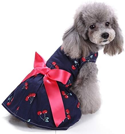 Amazon Co Jp Mdtep ピンクの弓チェリー犬の服ペット服スカートブルー 犬の服 Color Blue Size Medium ペット用品 Amazon Co Jp Mdtep ピンクの弓チェリー犬の服ペット服スカートブルー 犬の服 Color Blue Size Medium ペット用品