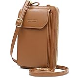 【Materiales de Primera Calidad】Bolso movil mujer, hecho de cuero duradero de PU, suave y fácil de limpiar. Las cremalleras son lo suficientemente suaves y no hay necesidad de preocuparse por problemas atascados.